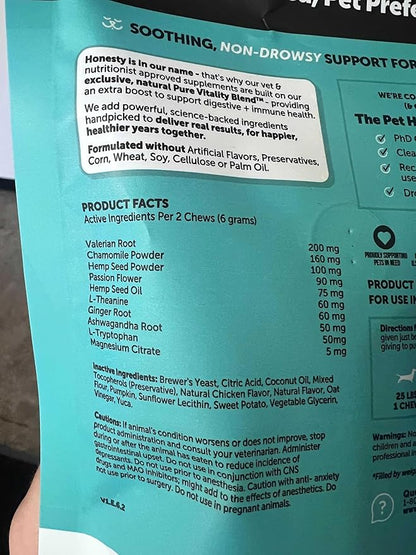 Pet Honesty Calming Fresh Sticks for Dogs – Dental Chews to Support Relaxed Behavior, Oral Health, and Fresh Breath – (30 ct)