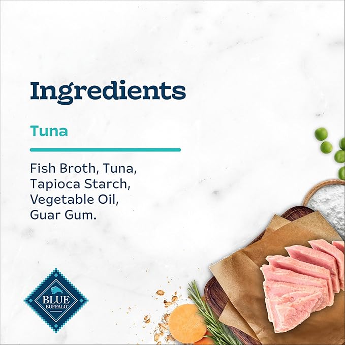 Blue Buffalo Tastefuls Purées with Tuna, Natural Cat Food Complement, Resealable Twist Cap Pouches, 3-oz (12 Count)