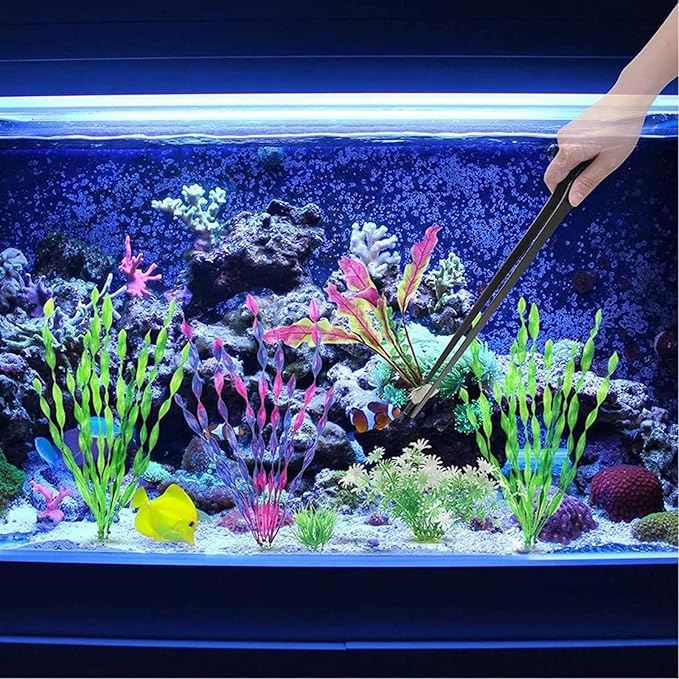 KABASI 4 in 1 Aquarium Coral Feeder Kit, 2PCS Coral SPS HPS Coral Feeder with 2PCS Tweezers, Long Arcylic Marine Reef Aquarium Syringe Liquid Fertilizer HPS Tube for Reef/Anemones/Eels/Lionfish