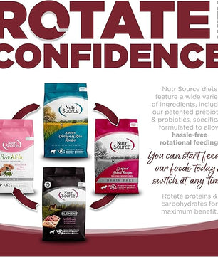 NutriSource Dog Food, Made with Beef and Brown Rice, Wholesome Grains, 5LB, Dry Dog Food