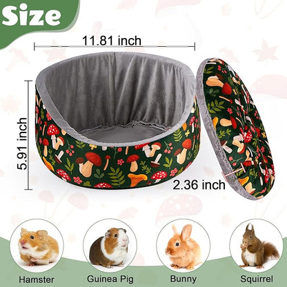 Glittme Guinea Pig Bed Soft Rabbit Beds with Thick Removable Mat Bunny Beds Machine Washable Guinea Pigs Accessories Cozy Guinea Pigs House for Rabbit, Ferret, Round Cuddler Cup Bed