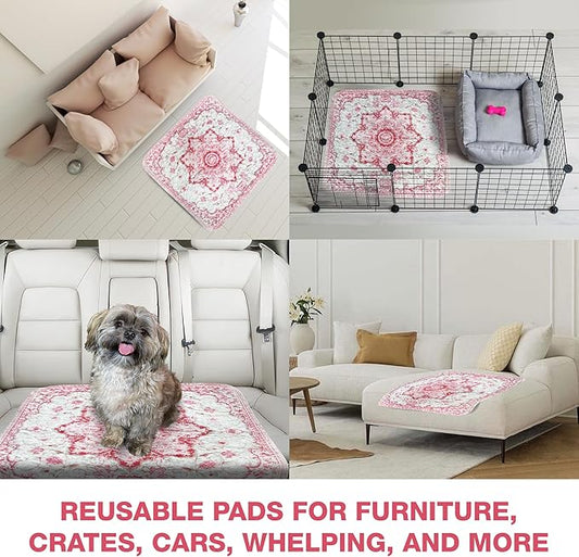 Washable Pee Pads for Dogs - Super Absorbent Reusable Puppy Training Pads - 100% Waterproof, Leak-Proof & Non-Slip Whelping Pads for Pet Housebreaking