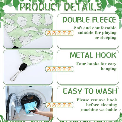 Nuogo 4 Pcs Rat Hammock for Cage Small Animal Hanging Ferret Hammocks for Rat Accessories Double Layer Ferret Bed for Guinea Pig Squirrel Chinchilla Playing and Sleeping (Summer)