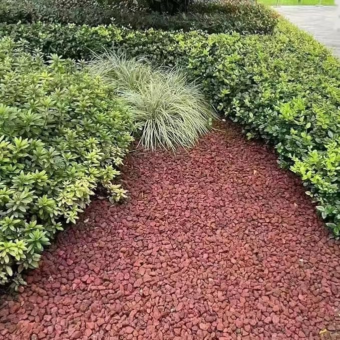 2LB Succulent and Cactus Gravel Pebbles, 1/5 Inch Natural Decorative Polished Stones, River Rocks for Vases Gardening Indoor and Outdoor Decorative Rocks, Red