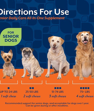 NaturVet All-in-One Senior Dog Daily Care Supplement, 8-in-1 Support Dog Soft Chews for Mobility, Skin, Heart, Teeth, Cognition, Eyes, Hickory Smoked Bacon Flavored Pet Supplement for Dogs, 60 Count