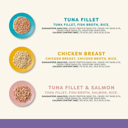 Applaws Natural Wet Canned Cat Food, Limited and Natural Ingredients, High Protein with No Artificial Additives, Variety Pack in Broth (16 x 2.47oz Cans)