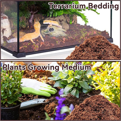 Legigo 4 Pack Compressed Coconut Fiber Substrate - 100% Organic Coconut Fiber Brick Bedding for Reptiles, Natural Coco Husk Substrate Terrarium Bedding for Snake, Hermit Crabs, Frogs, Tortoise, Gecko