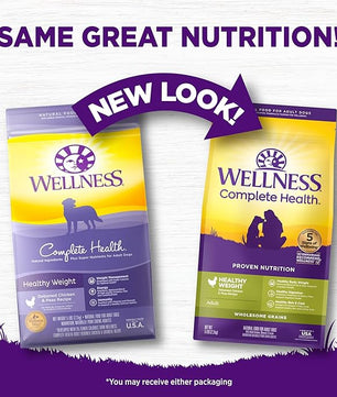 Wellness Complete Health Dry Dog Food with Grains, Natural Ingredients, Made in USA with Real Meat, All Breeds, For Adult Dogs (Healthy Weight - Chicken & Potatoes, 5-Pound Bag)