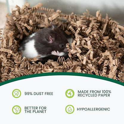 Eco Bedding 99% Dust-Free Paper Bedding for Small Pets & Birds, Eco Natural, 10L - Safe, Clean & Comfortable Nesting Material, Ammonia Blocker