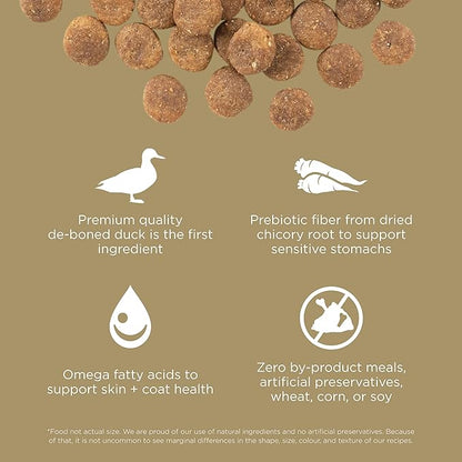 Go! Solutions Sensitivities Limited Ingredients, Grain-Free Dry Dog Food, Duck Recipe for Sensitive Stomach, 3.5 lb Bag