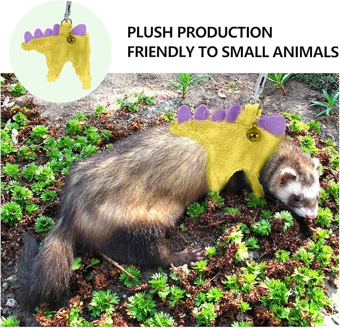 Ferret Harness, Ferret Leash, Ferrets Harness and Leash Set with Safe Bell, Ferrets Collar Small Animals Vest Harnes for Puppy, Teacup Dog and Other Small Pet (Pink)