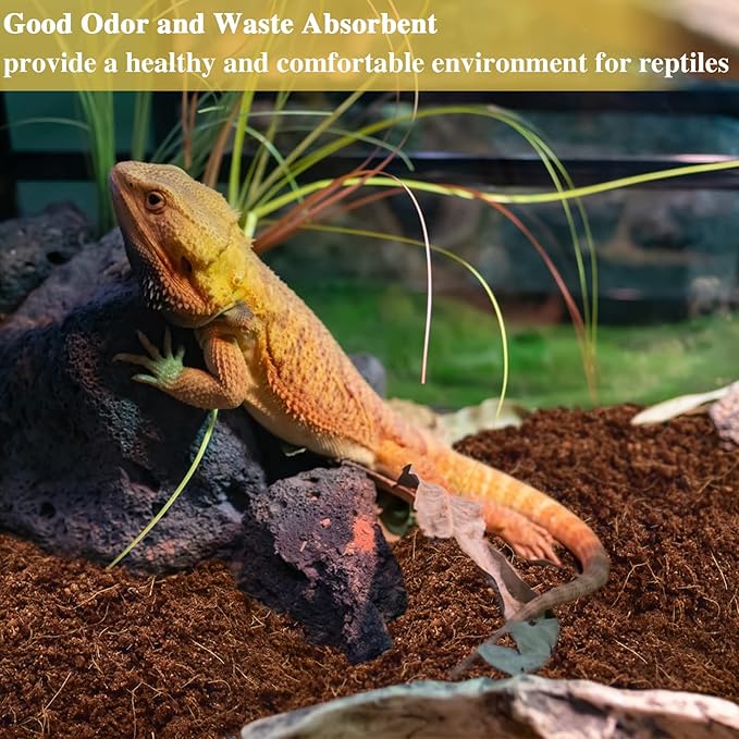 ZeeDix 4 Pack Compressed Coconut Fiber Substrate, 100% Organic Coconut Husk Coir Brick Terrarium Bedding for Reptiles, Tortoise, Bearded Dragon, Leopard Gecko, Snake, Hermit Crabs, Frogs, Tarantula