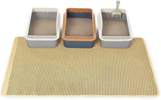 XXL 47''X 36'' Supper Large Cat Litter Box Mat,2 Layer Litter Mat for indoor cats,Rug for Pet kitty,Litter Trapping Mats,Waterproof Urine Proof,Non-Slip