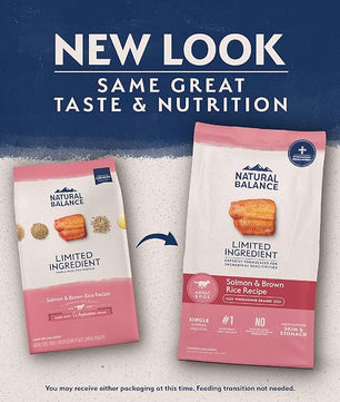 Natural Balance Limited Ingredient Adult Dry Dog Food with Healthy Grains, Salmon & Brown Rice Recipe, 12 Pound (Pack of 1)