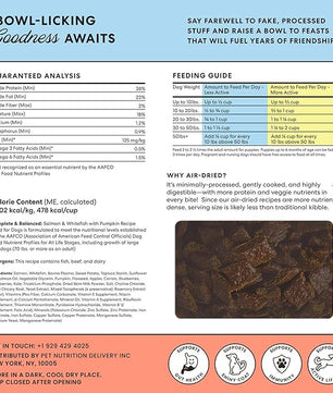 The Pets Table Salmon & Whitefish with Pumpkin Grain Free Air Dried Dog Food, 3 lb / 48 oz Bag