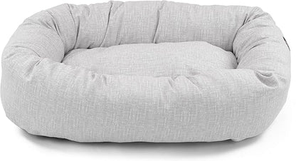 Majestic Pet 40 Inch Bagel Calming Dog Bed Washable – Cozy Soft Round Dog Bed with Spine Support for Dogs to Rest Their Head - Fluffy Donut Dog Bed 40x29x9 (Inch) - Round Pet Bed Large – Gray
