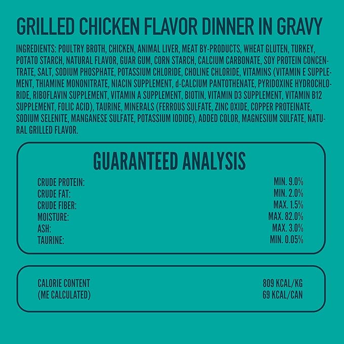 A Strong Heart Canned Wet Cat Food, Grilled Chicken Flavor in Gravy - 3 oz Cans (Pack of 24), Made in The USA with Pieces of Real Grilled Chicken