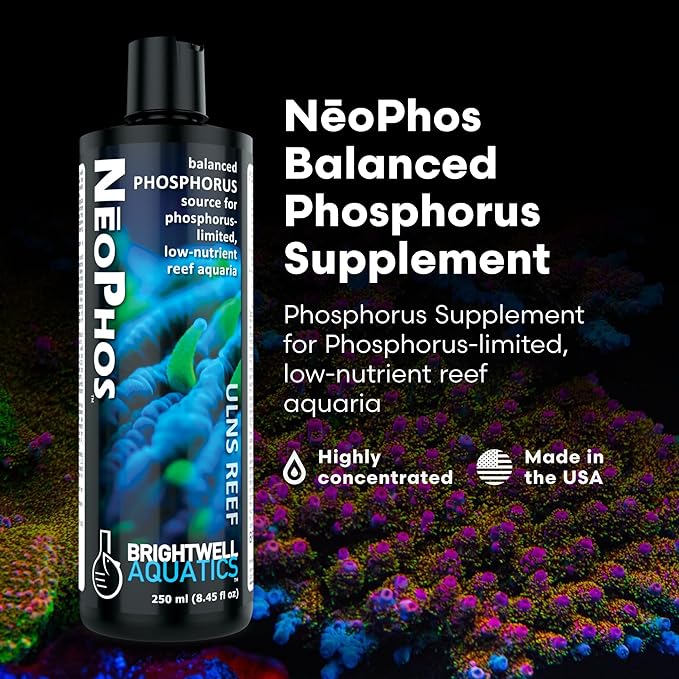 Brightwell Aquatics - NeoPhos - Balanced Phosphorus Source for Phosphorus-Limited, Low-Nutrient Reef Aquaria - Aquarium Water Treatments, 8.5 fl oz