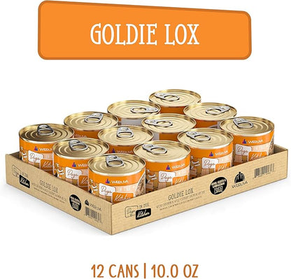 Weruva Dogs in The Kitchen, Goldie Lox with Chicken & Wild-Caught Salmon Au Jus Dog Food, 10oz Can (Pack of 12)