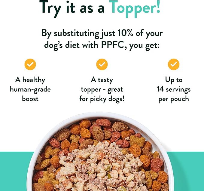 Portland Pet Food Company Fresh Dog Food Pouches - Human-Grade Topper Mix-Ins & Wet Pet Meals - Small & Large Breed Puppy & Senior Dogs - Gluten-Free Meal Toppers, Made in The USA - 8 Pack Variety