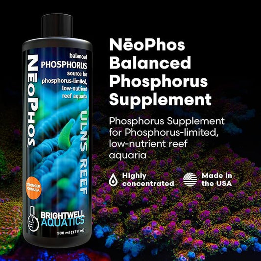 Brightwell Aquatics - NeoPhos - Balanced Phosphorus Source for Phosphorus-Limited, Low-Nutrient Reef Aquaria - Aquarium Water Treatments, 16.9 fl oz