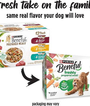 Purina Beneful Gravy Wet Dog Food Variety Pack, Prepared Meals Stew - (12) 10 oz. Tubs