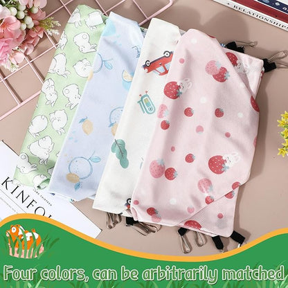 Nuogo 4 Pcs Rat Hammock for Cage Small Animal Hanging Ferret Hammocks for Rat Accessories Double Layer Ferret Bed for Guinea Pig Squirrel Chinchilla Playing and Sleeping (Summer)