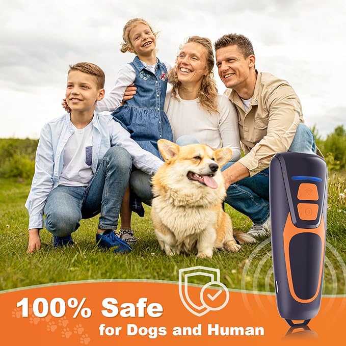 Dog Bark Deterrent Devices, Rechargeable Ultrasonic Anti Barking Device for Dogs, Dog Bark Control Devices 50FT Range Safe for Dogs & Human Portable Indoor Outdoor, Dog Training & Behavior Aids