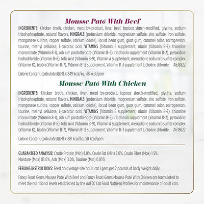 Fancy Feast Gems Pate Cat Food Mousse and a Halo of Savory Gravy Wet Cat Food Variety Pack - (Pack of 12) 4 oz. Boxes