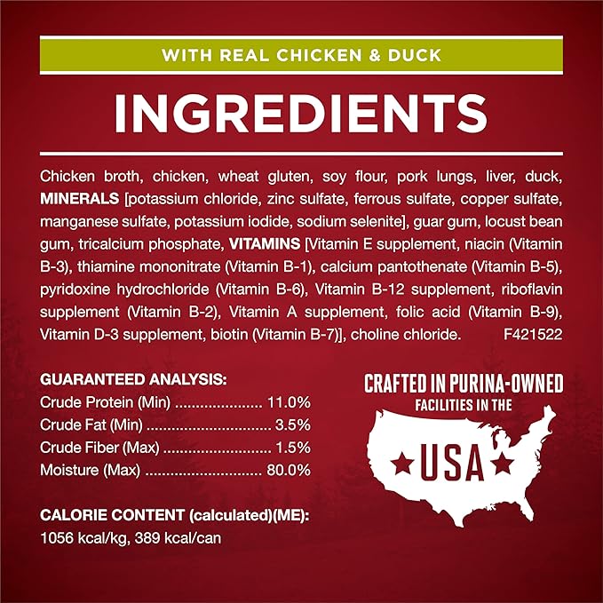 Purina ONE True Instinct Tender Cuts in Gravy With Real Turkey and Venison, and With Real Chicken and Duck High Protein Wet Dog Food Variety Pack - (Pack of 12) 13 oz. Cans
