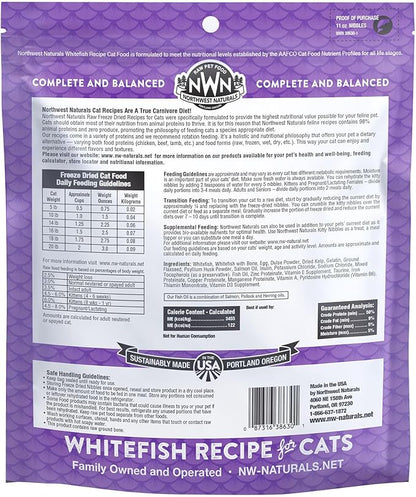 Northwest Naturals Freeze-Dried Whitefish Cat & Kitten Food – Bite-Sized Nibbles, Healthy, Limited, Human-Grade Ingredients, All-Natural, High-Protein Raw Diet, Complete & Balanced, 11 oz (Pack of 3)
