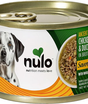Nulo Ancient Grains Savory Stew with Whole Ingredients Puppy & Dog Food, Chicken, Tilapia, and Duck in Broth, 6.0 Ounce, 8 Cans