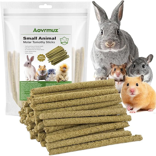Small Animal Timothy Hay Treats for Hamsters, Golden Hamsters, Guinea Pigs, Natural Healthy Chewing Sticks C