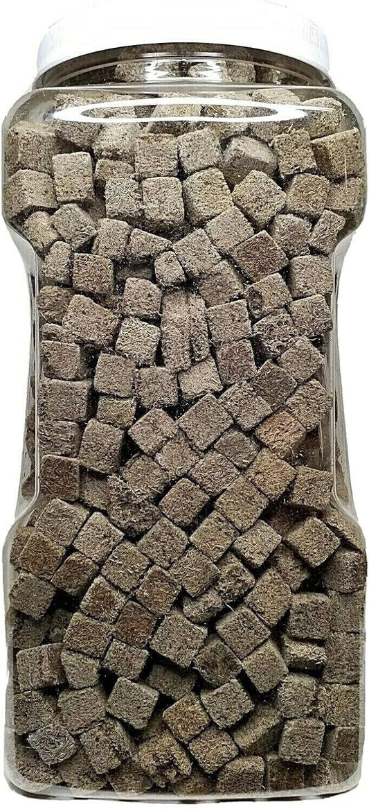 Aquatic Foods Inc. Tubifex Worms-Freeze Dried Floating Tubifex Worm Cubes for All Tropical Fish, Marine Fish, Discus, Cichlids, Koi & Pond Fish, Turtlesh…6oz Med Jar