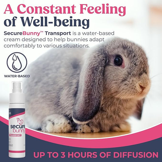 SecureBunny Transport, Water Based Calming Travel Spray, Naturally Supports Calm and Wellbeing, Naturally Relieving Anxiety and Stress