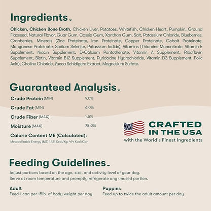 Jinx Premium Wet Dog Food Cans, Variety Pack - Salmon & Chicken Pate - Grain-Free Canned Dog Food Pate & Topper with Real Ingredients & No Fillers - All Life Stages, Breeds & Sizes - 12-Pack, 13 Oz