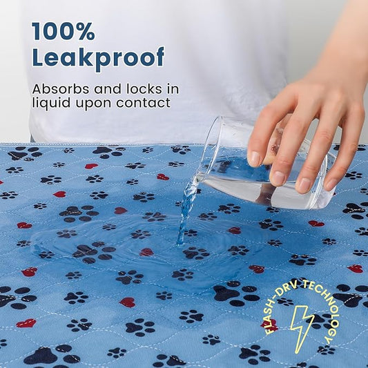 Washable Pee Pads for Dogs,4 Pack Extra Large 24"x36" Super Absorbent Reusable Puppy Pads,Non-Slip 100% Waterproof Dog Pee Pad,Pet Training Pads for Couch, Crate,Potty Training,Floor