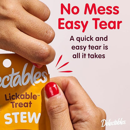 Delectables Lickable Treat Bisque Senior 10+ Wet Cat Treat Variety Pack, Food Topper, Hydrating, Grain-Free, No Fillers, No by-Products, No Added Preservatives, 1.4oz Pouch, 12ct