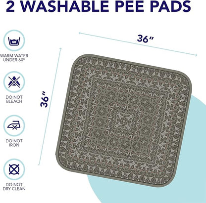 Washable Pee Pads for Dogs - Super Absorbent Reusable Puppy Training Pads - 100% Waterproof, Leak-Proof & Non-Slip Whelping Pads for Pet Housebreaking