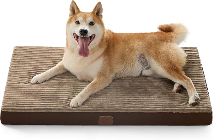 Bedsure Dog Beds Large Sized Dog- Orthopedic Pet Beds with Removable Machine Washable Cover, NOT Waterproof Egg Crate Foam Puppy Pad, Suitable for Pet Up to 50 lbs, 35"x22"