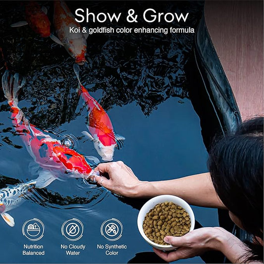 Big Kahuna Koi Fish Food- 45lbs Food – Made in The USA - Floating Pellets – 3/16" - 1/4" Pellet Size – 32% Protein Fish Food – Rich in Nutrients