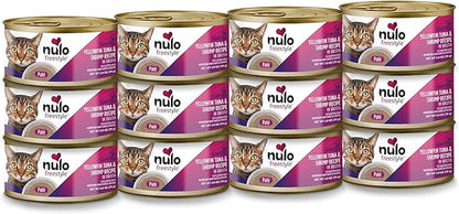 Nulo Yellowfin Tuna & Shrimp Recipe Pate Wet Canned Cat Food, 2.8 Ounce (Pack of 12)