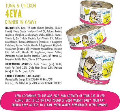 Weruva BFF Minced Natural Wet Cat Food, Tuna and Chicken 4 Eva in Gravy, 3oz Can, Pack of 24