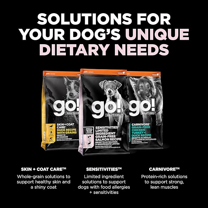 Go! Solutions Sensitivities Limited Ingredients, Grain-Free Dry Dog Food, Small Bites Salmon Recipe for Sensitive Stomach, 22 lb Bag