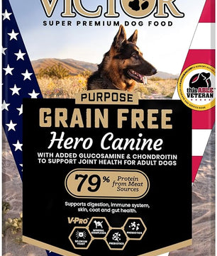 VICTOR Super Premium Dog Food – Purpose Hero Canine Kibble – Premium Gluten Free Dog Food for Active Adult Dogs – High Protein with Glucosamine and Chondroitin for Hip and Joint Health, 30lbs