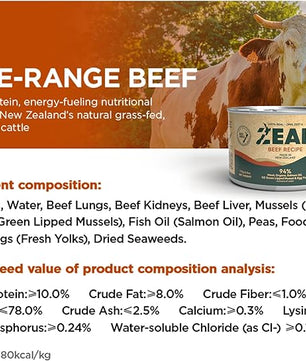 ZEAL New Zealand Canned Wet Dog Food – High Protein, Pure Nutrition, Natural Superfoods, Grain-Free with Superfoods (Beef, 6oz Can 12-Pack)