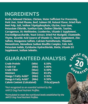 Optimeal Wet Dog Food Pouches - Puppy Grain Free Chicken & Beef Recipe, High Protein, Tender Morsels in Savory Sauce, Made with Natural Ingredients for Puppies, Premium Nutrition - 3 oz, Pack of 12
