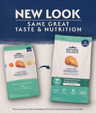 Natural Balance Limited Ingredient Adult Grain-Free Dry Dog Food, Chicken & Sweet Potato Recipe, 4 Pound (Pack of 1)