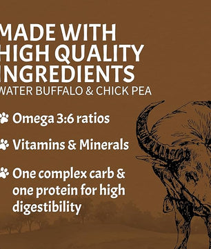 Canine Caviar - Open Range: Water Buffalo & Chickpea Alkaline Dry Dog Food, Limited Ingredients, Gluten-Free, Based on Science & Research, Veterinary Alternative Diet (22 Pound Bag)