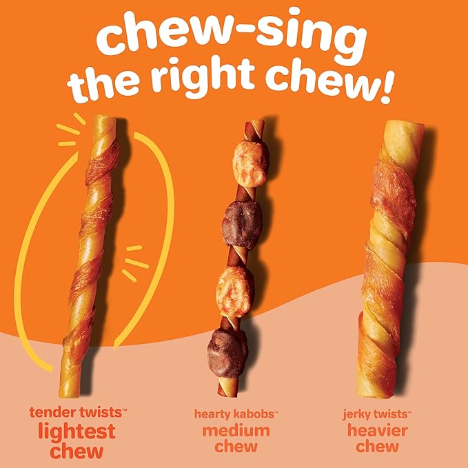 Hartz Oinkies Tender Twists with Real Chicken Breast Rawhide-Free Dog Treats, Highly Digestible Dog Chews, 36 Count